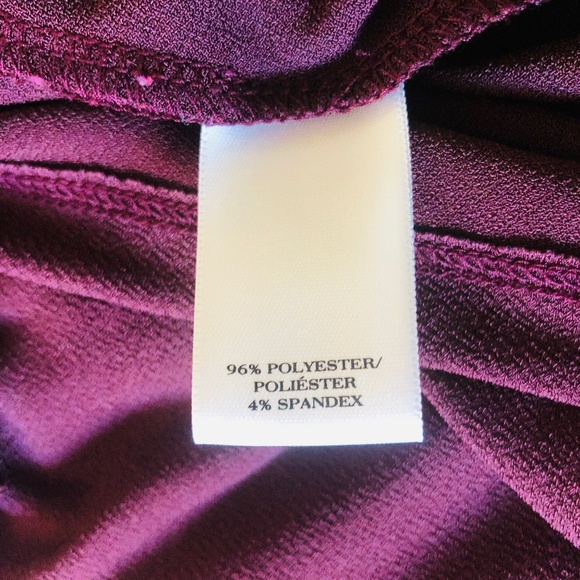 Ann Taylor Petite Maroon V Neck Short Sleeve XLP - Picture 9 of 10